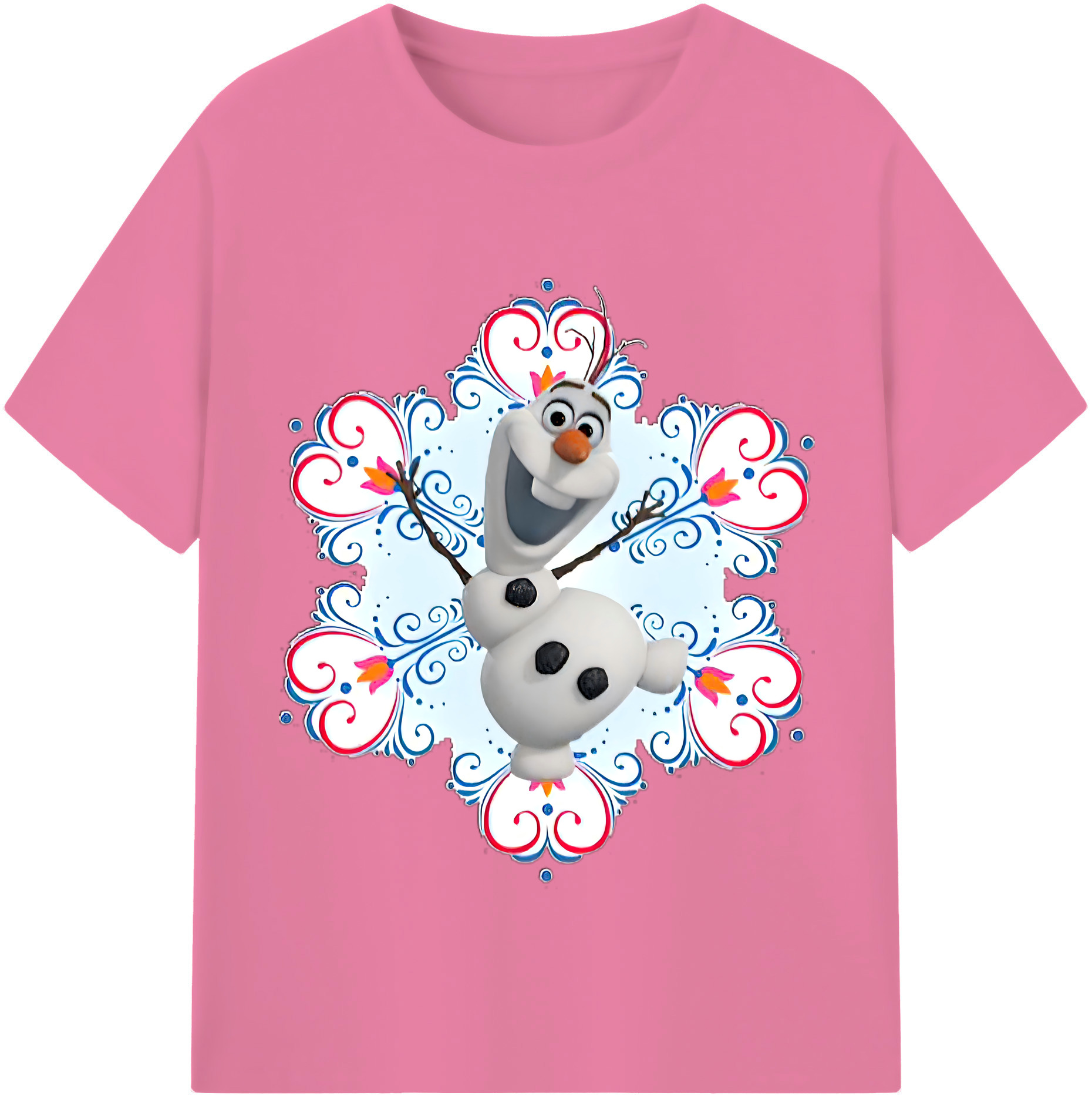（画像用） アナと雪の女王 アンナ エルサ Frozen Anna Elsa 綿100％半袖Tシャツ（フロントプリント）